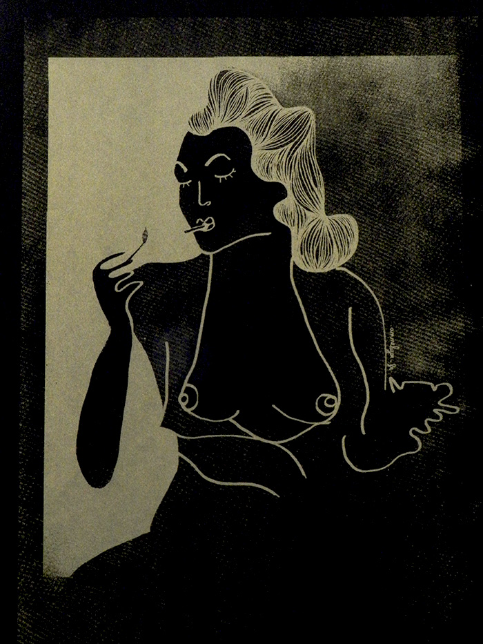Illustration "Femme fumant" par Annelyse